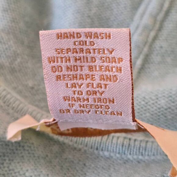 Peck & Peck Womens Wool Cashmere Hooded Open Front Cardigan Aqua Size Medium - Picture 8 of 13